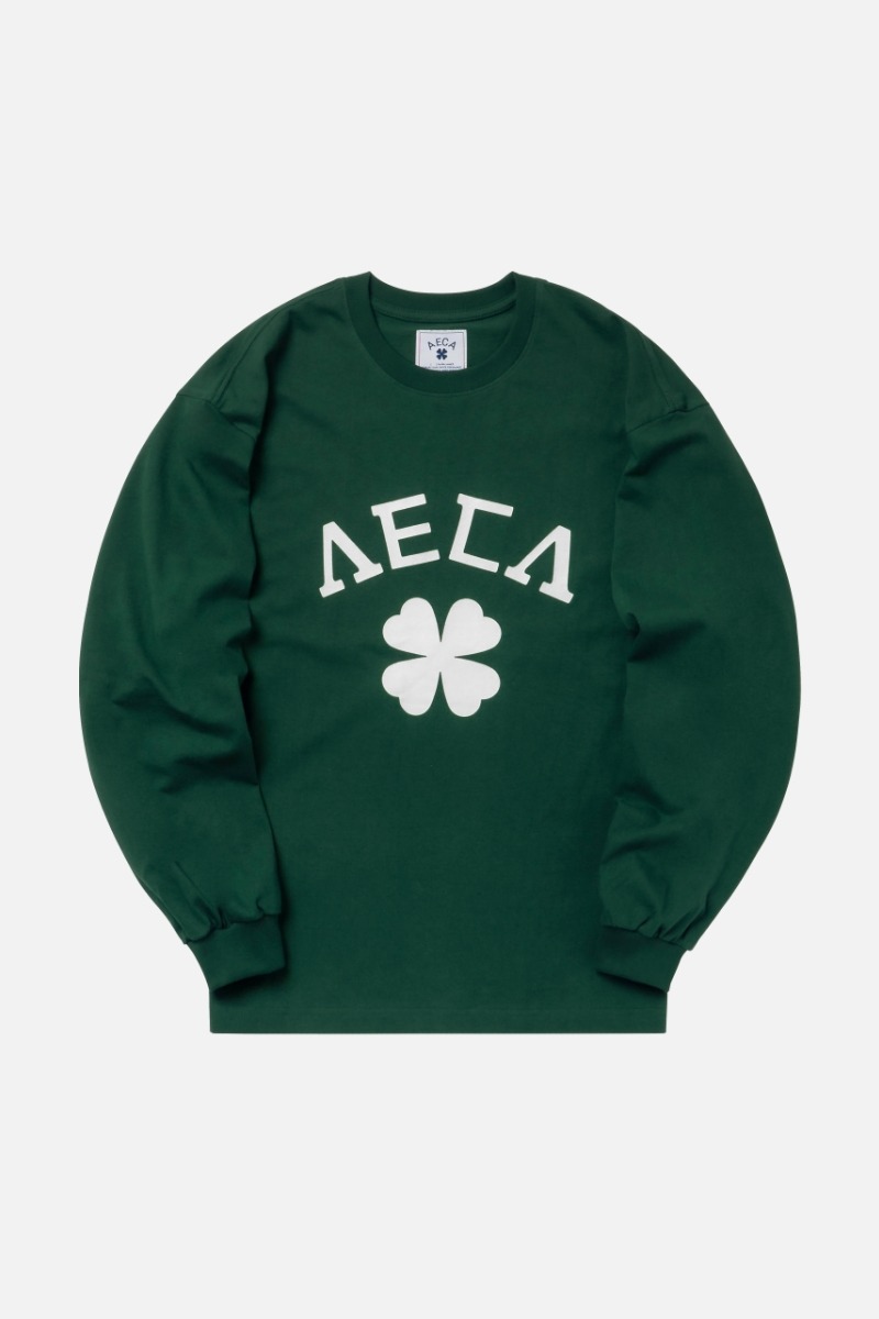AECA LONG SLEEVE TEE(한글 EDITION)-FOREST GREEN/WHITE