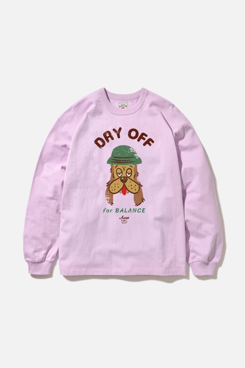 DAY OFF PUPPY LONG SLEEVE-LAVENDER