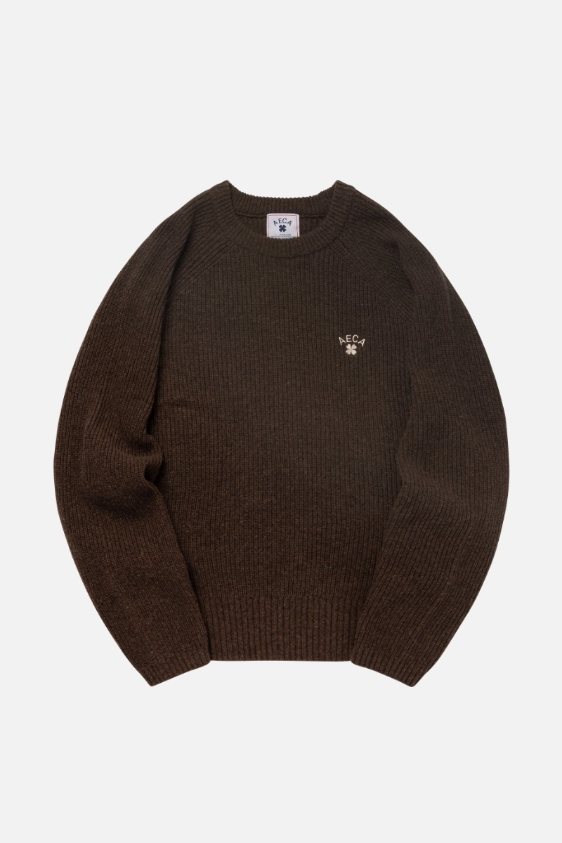 CLOVER OVERSIZE WOOL KNIT-M/BROWN